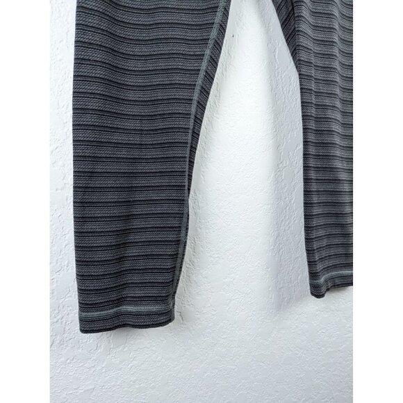 Lululemon Wunder Under Crop II Size 6 Textured Stripe Slate Deep Coal - Picture 3 of 9